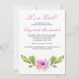 Blooms broyés| Baby shower d'aquarelle Invitation