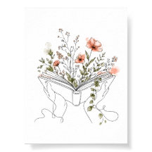 Blooms Buch Botanische Linienkunst Poster