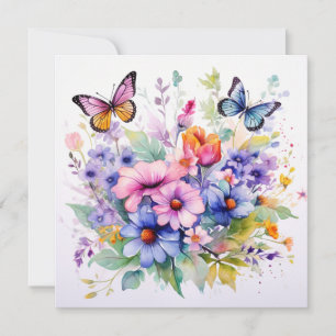 Blooms Fluttant : Jardin enchanté Carte d'annivers