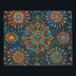 Blooms in the Night Sky(夜空に咲く花) Puzzle<br><div class="desc">Blooms in the Night Sky is a kaleidoscopic mandala artwork that captures the fleeting brilliance of fireworks through a prism of symmetry and light. Inspired by beads, crystals, and glass, the design radiates with luminous textures and vibrant hues of blue, violet, and green. The result is a fantastical yet balanced...</div>