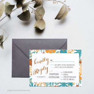 Blooms intemporels Colorful Vintage Wedding RSVP