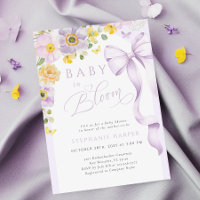 Blooms Purple Yellow Baby shower Invitation
