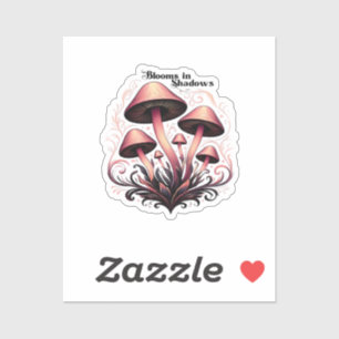 Blooms Shadows - Whimsigoth Mushroom Art Pasta mac Aufkleber