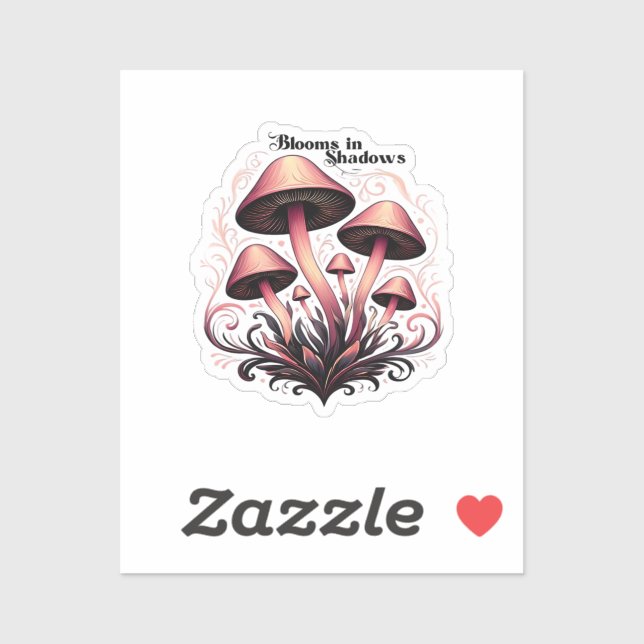 Blooms Shadows - Whimsigoth Mushroom Art Pasta mac Aufkleber (Blatt)