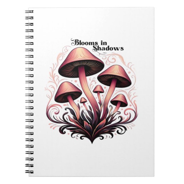 Blooms Shadows - Whimsigoth Mushroom Art Pasta mac Notizblock (Vorderseite)