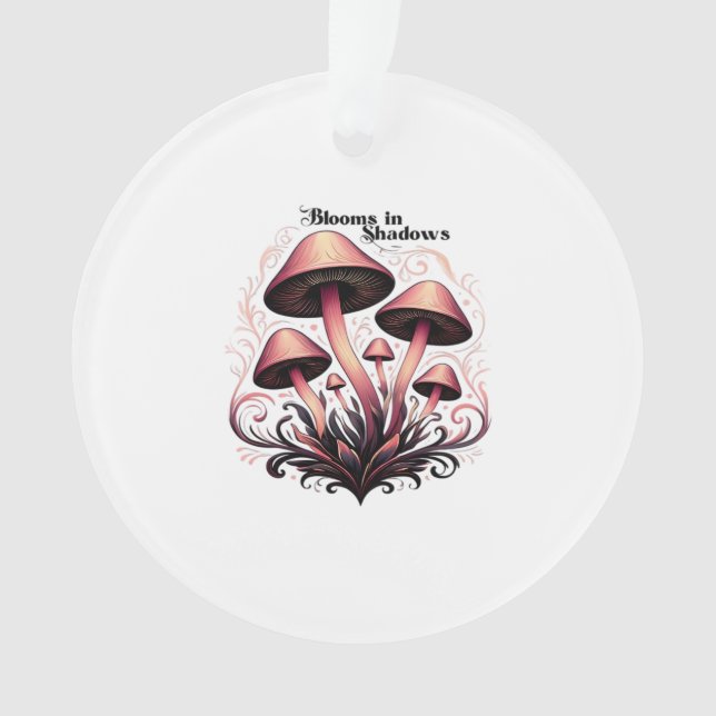 Blooms Shadows - Whimsigoth Mushroom Art Pasta mac Ornament (Vorderseite)