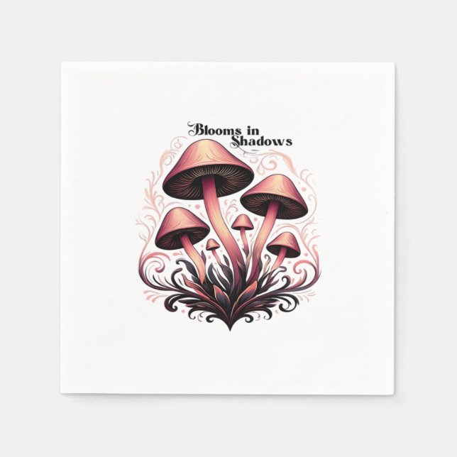 Blooms Shadows - Whimsigoth Mushroom Art Pasta mac Serviette (Vorderseite)