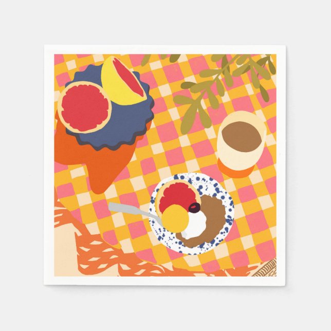 Blooms und Brunch Serviette (Vorderseite)
