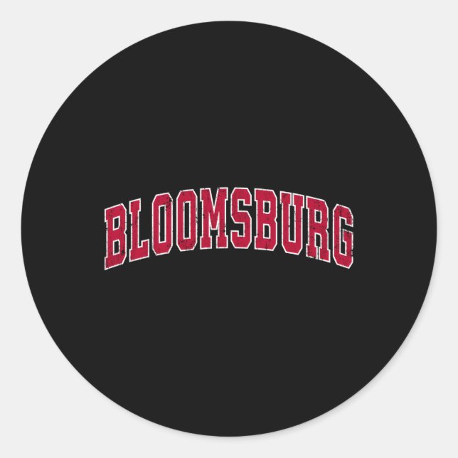Bloomsburg Pennsylvania Pa Sports Red Runder Aufkleber (Vorderseite)