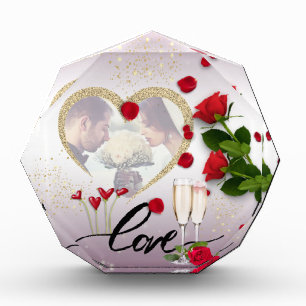Bloque de fotos personalizado amor con flores
