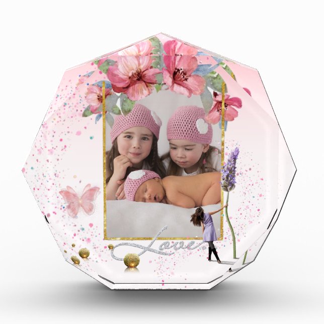 Bloque para fotos personalizado con flores y amor (Vorderseite)