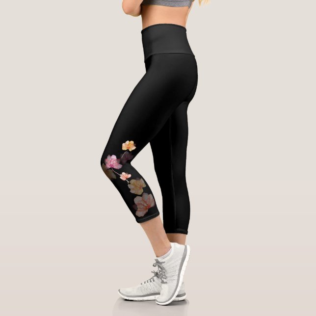 Bloral auf schwarz capri leggings (Links)