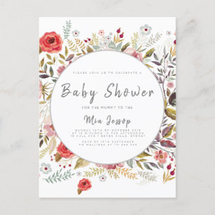 Bloral Baby Shower Baby Girl Einladung
