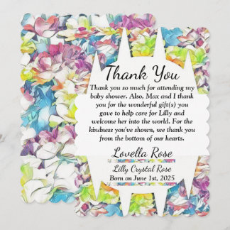 Bloral Baby Shower Danke, dass Sie Card Floating E Einladung