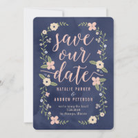 Bloral Beauty Editable Color Save the Date Card