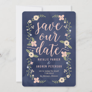 Bloral Beauty Editable Color Save the Date Card