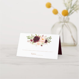 Bloral Burgund Blush Grüne Elegante Platzkarte