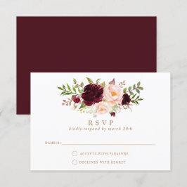 Bloral Burgundy Blush Elegant Wedding UAWG Respond Einladung
