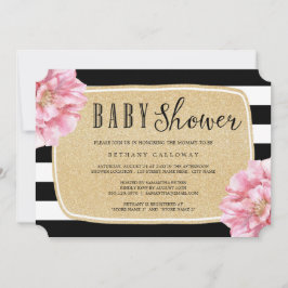 Bloral Chic Baby Showeinladung / Champagner Einladung