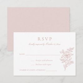 Bloral Elegant Blush Wedding RSVP Einladung