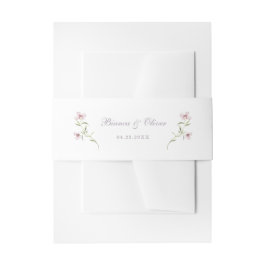 Bloral Elegant Blush Wildblumen Hochzeit Einladungsbanderole