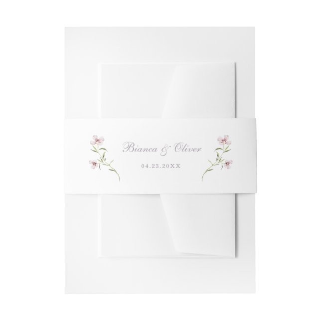 Bloral Elegant Blush Wildblumen Hochzeit Einladungsbanderole (Vorderseite Beispiel)