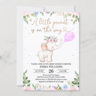 Bloral Erdnuss Elefant Babydusche Einladung