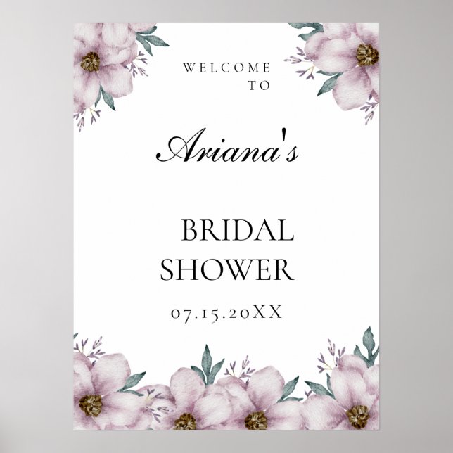 Bloral Eukalyptus Wedding Welcome Sing Poster (Vorne)