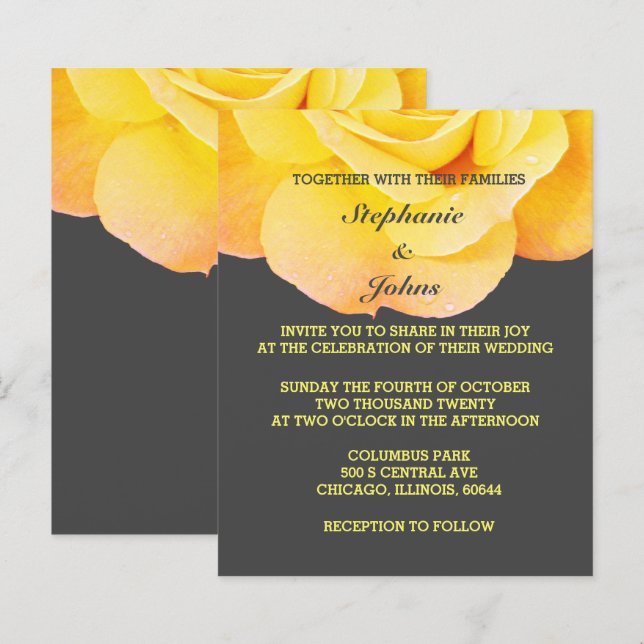 Bloral Golden Yellow Orange Gray Coole Hochzeit (Vorne/Hinten)