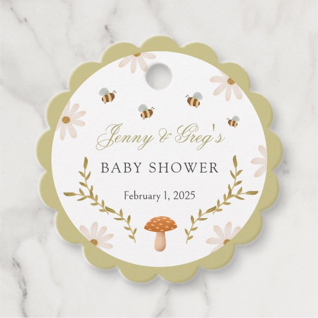 Bloral Goose Baby Dusche Geschenkanhänger (Vorderseite)