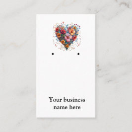 Bloral heart Earring Card Visitenkarte