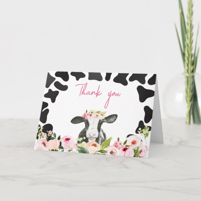 Bloral Holy Cow Baby Dusche Dankeskarte (Vorderseite)