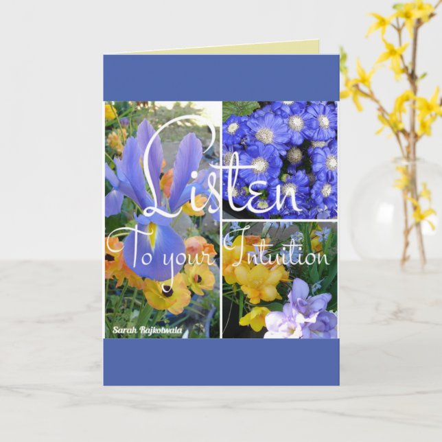 Bloral hören Sie Ihre Intuition Wise Quote Card Karte (Gelbe Blume)