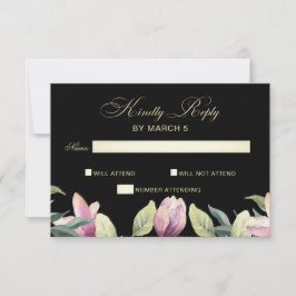 Bloral Lila Black and Gold Hochzeit rsvp