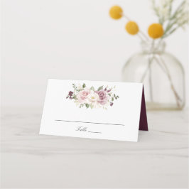 Bloral Mauve Blush Weiße Grüne Elegante Hochzeit Platzkarte