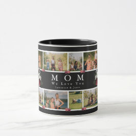 Bloral Monogram Custom Foto Collage Mutter Family Tasse