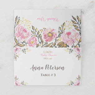 Bloral Rose Gold Baby Duschtisch Platzkarte