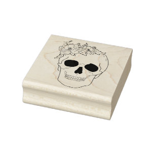 Bloral Skull Gummistempel