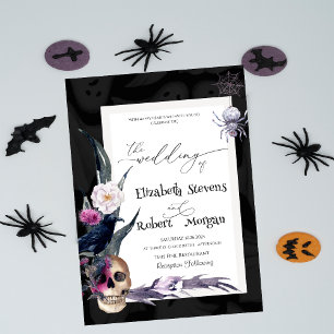 Bloral Skull Halloween Hochzeit Einladung
