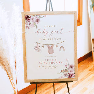 Bloral Sweet Baby Girl Clothesline Babydusche Poster
