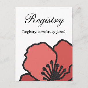 Bloral Wedding Registry Enclosure Card Red Poppies Begleitkarte