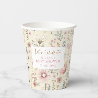 Bloral Wildblume Baby Dusche Pappbecher