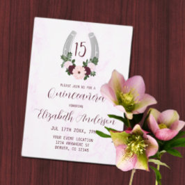 Bloraler Western Horseshoe Quinceanera Einladung