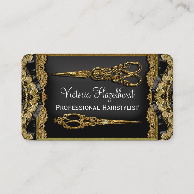 Bloßes Hazelhurst Doppeltes Scissor 3,5" x 2,0" Visitenkarte (Vorderseite)