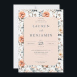 Blossom and Vow Wedding Einladung<br><div class="desc">This collection features elegant and sophisticated floral style artworks, perfect for a wedding. The design is characterized by soft hues of blush pink, cream, and muted greens, adorned with delicate floral patterns featuring roses and foliage. Each piece exudes a romantic and refined mood, from invitations to thank you cards and...</div>