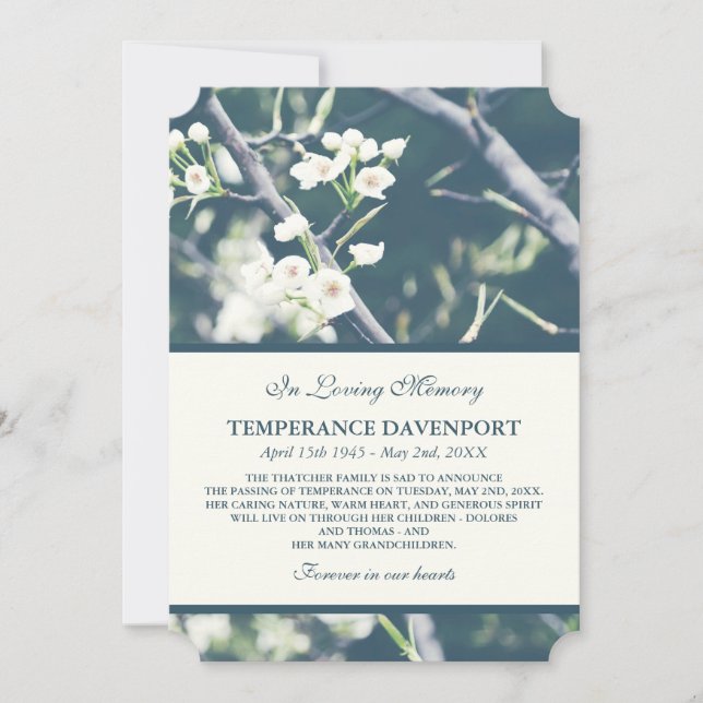 Blossom Arbre | Faire-part commémoratif du printem (Devant)