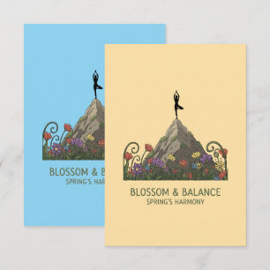 Blossom & Balance   Yoga Baumpose Frühlingsharmoni Dankeskarte