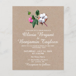 Blossom Baumwolle Blume. Rustic Nature Kraft Weddi Flyer