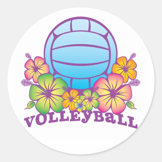 Blossom Beach Volleyball Runder Aufkleber (Vorderseite)