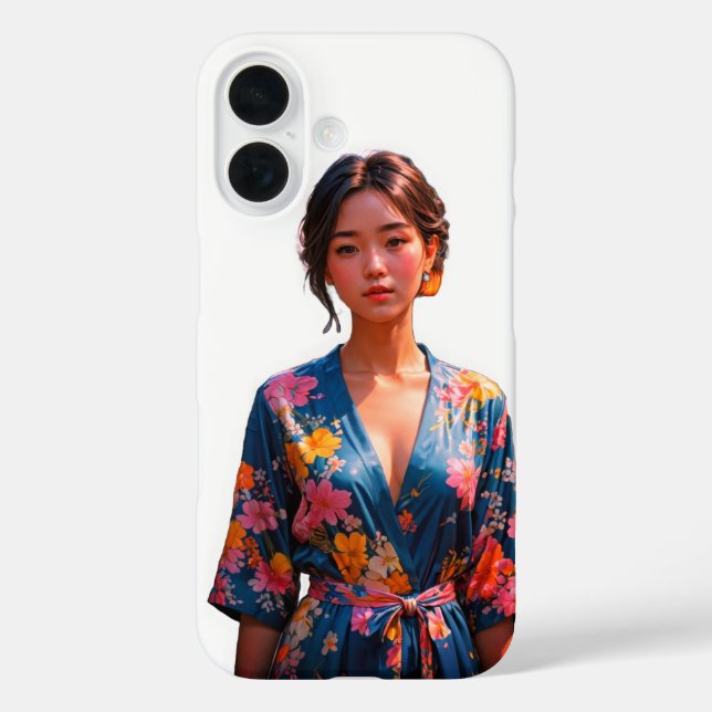 Blossom Beauty Kimono iPhone 16 Fall Hülle (Rückseite)